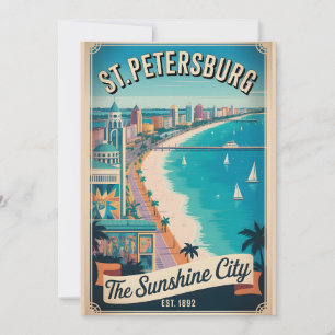 Retro-Reise St. Petersburg Florida Feiertagskarte