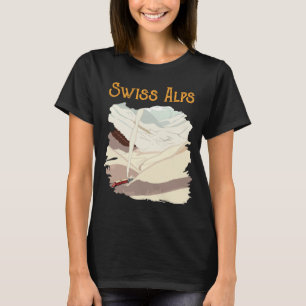 Retro-Reise-T-Shirt mit schneebedeckten Gipfeln de T-Shirt