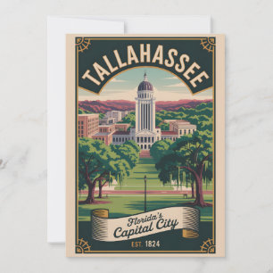 Retro-Reise Tallahassee Florida Feiertagskarte