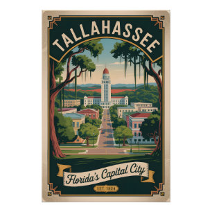Retro-Reise Tallahassee Florida Poster