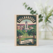 Retro-Reise Tallahassee Florida Postkarte (Stehend Vorderseite)