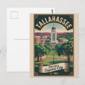 Retro-Reise Tallahassee Florida Postkarte (Vorne/Hinten)