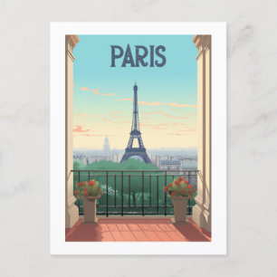 Retro - Reise - Vintage - Paris Postkarte
