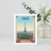 Retro - Reise - Vintage - Paris Postkarte (Stehend Vorderseite)
