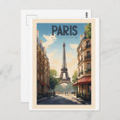 Retro - Reise - Vintage - Paris Postkarte (Vorne/Hinten)