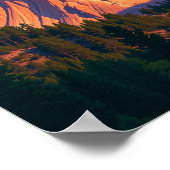 Retro Reiseillustration Yosemite Kalifornien Poster (Ecke)