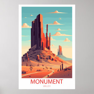 Retro Reisemonument Obelisk Kunst, Dichtung und Mu Poster