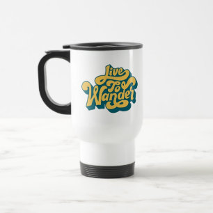 Retro-Reisemug Live To Wander im 70er-Jahre-Stil Reisebecher
