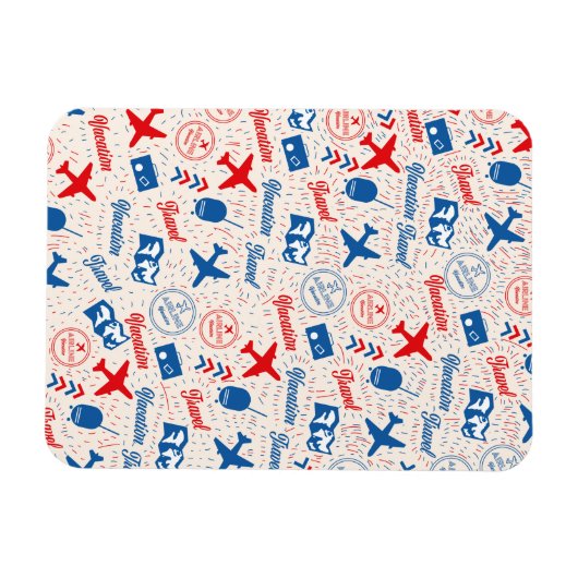 Retro-Reisemuster Magnet (Horizontal)