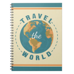 Retro Reisen Sie die Welt Trip Earth Map Globe Notizblock