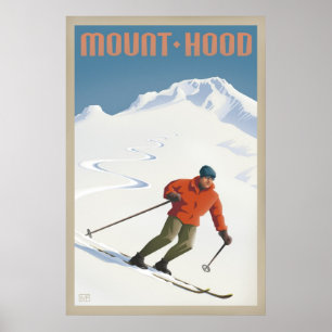 Retro Reiseplakat der Vintagen Ski-Berg-Haube Poster