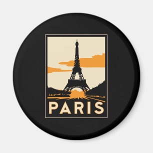 retro Reiseplakat des Paris-Kunst-Dekos Magnet