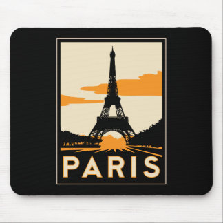 retro Reiseplakat des Paris-Kunst-Dekos Mousepad
