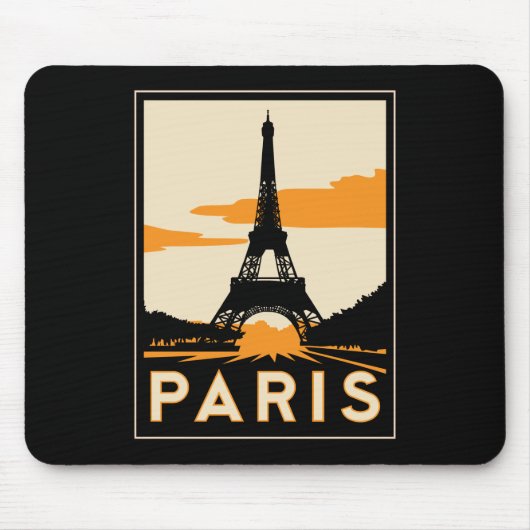 retro Reiseplakat des Paris-Kunst-Dekos Mousepad (Vorne)