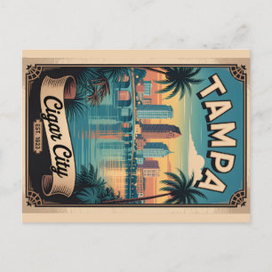 Retro-Reiseplakat Kunst aus Tampa, Florida Feiertagspostkarte