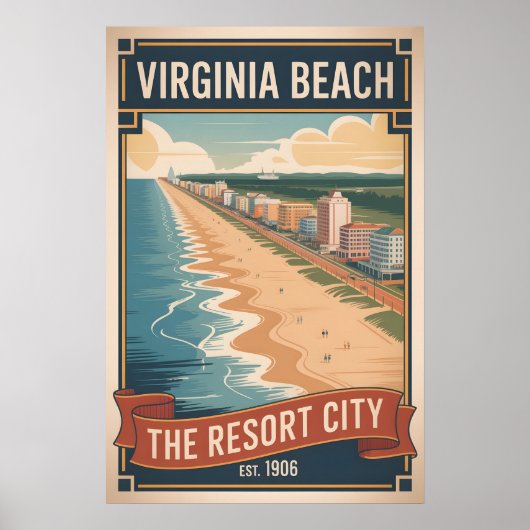 Retro-Reiseplakat Virginia Beach Poster (Vorne)