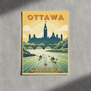 Retro-Reiseplakat von Ottawa Kanada Postkarte