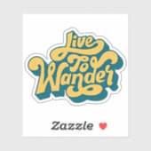 Retro-Reisesticker 'Live To Wander' Aufkleber (Blatt)