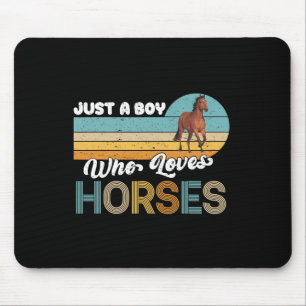 Retro Reitsport Lover Nur ein Junge, der Lieben Mousepad