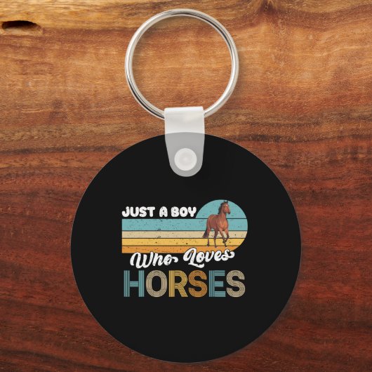 Retro Reitsport Lover Nur ein Junge, der Lieben Schlüsselanhänger (Vorderseite)