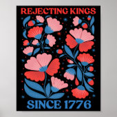 Retro Rejecting Kings Since 1776 Boho Floral Women Poster (Vorne)