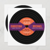 Retro Rekordeinladung Einladung (Vorne/Hinten)