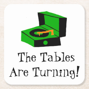 Retro Rekordspieler-Papier-Untersetzer Rechteckiger Pappuntersetzer