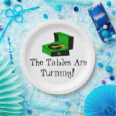 Retro Rekordspieler-Pappteller Pappteller (Party)