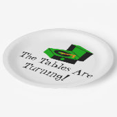 Retro Rekordspieler-Pappteller Pappteller (Schrägansicht)