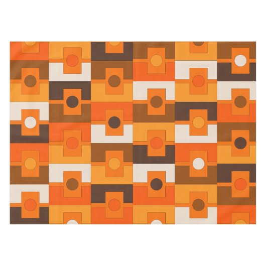 Retro Rektangel Geometric Mid Century Mod Pattern Tischdecke (Vorderseite (Horizontal))