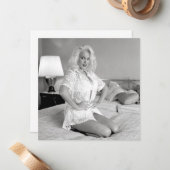 Retro "Relaxen on the Bed" Note Card Mitteilungskarte (Vorderseite/Rückseite Beispiel)