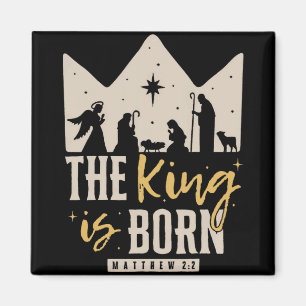 Retro Religiöses Weihnachten Der König ist geboren Magnet