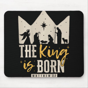 Retro religiöses Weihnachten Der König ist geboren Mousepad