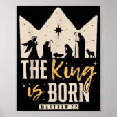 Retro Religious Christmas The King Is Born Christi Poster (Vorne)
