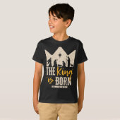 Retro Religious Christmas The King Is Born Christi T-Shirt (Vorne ganz)