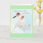 Retro Religious Wedding Greeting Card Karte (Gelbe Blume)