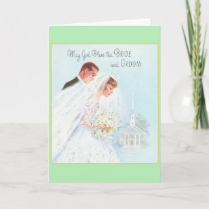 Retro Religious Wedding Greeting Card Karte