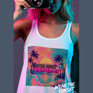 Retro-Remix Neon-Pastell Vintage Tropischer Sonn Tank Top
