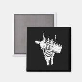 Retro-Renderrock an Hand Frauen Skelett Magnet (Vorderseite/Rückseite)