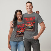 RETRO RENNEN - m. Hintergrund T-Shirt (Unisex)