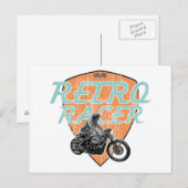 Retro-Rennfahrer Postkarte (Vorne/Hinten)