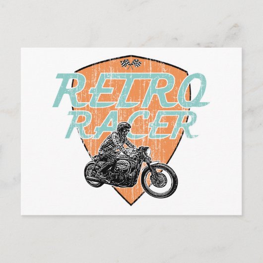 Retro-Rennfahrer Postkarte (Vorderseite)