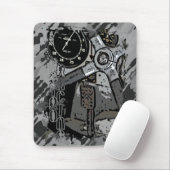 Retro-Rennsport - graue Sprenkel Mousepad (Mit Mouse)