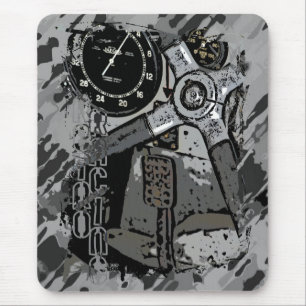 Retro-Rennsport - graue Sprenkel Mousepad