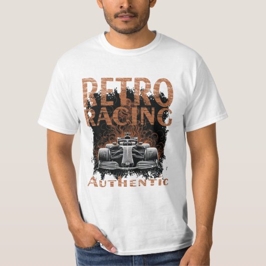 Retro-Rennwagen Authentisch T-Shirt (Vorderseite)