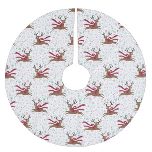 Retro-Rentier im Atomic-Stil der Mitte des Jahrhun Polyester Weihnachtsbaumdecke