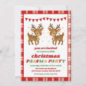 Retro-Rentier-Pyjama-Weihnachtsfeier Editable Einladung (Vorderseite)