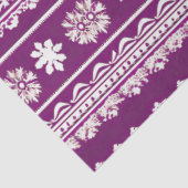 Retro Rentiere und Schneeflocken Lila Weihnachten Seidenpapier (Ausschnitt)