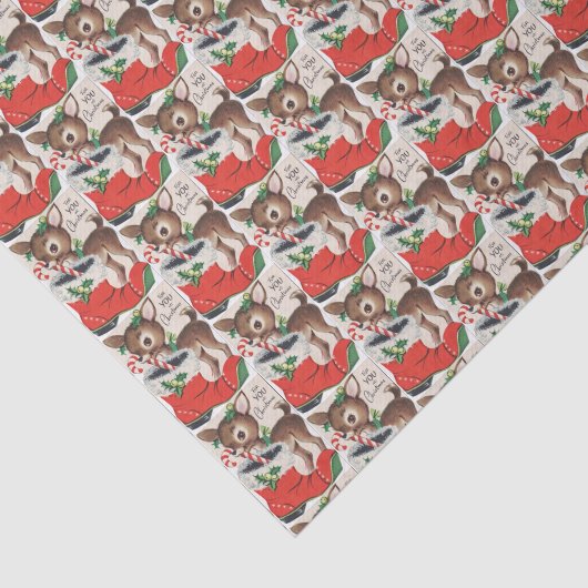 Retro-Rentiere und Strumpf Seidenpapier (Ausschnitt)