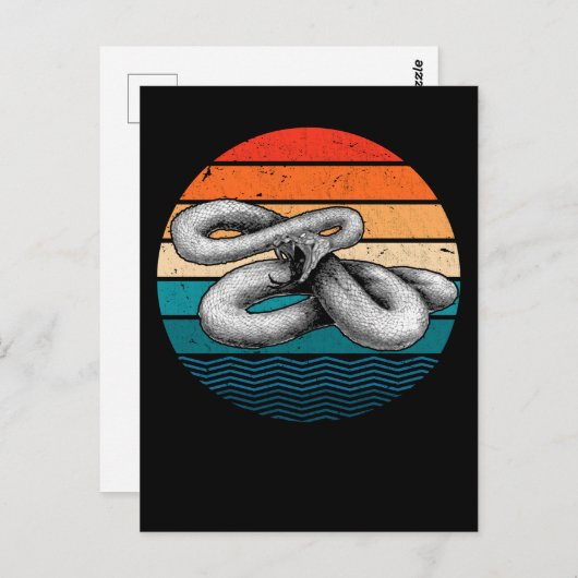 Retro Reptile Vintage Schlange Postkarte (Vorne/Hinten)